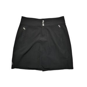 Kastel Denmark Skirt Womens Small Black Charlotte Skort Stretch Zip Pockets
